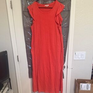 Z Supply Vibrant Coral Midi Dress